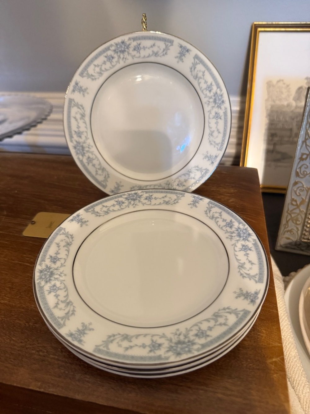 Sheffield Blue Whisper Bread Plates
